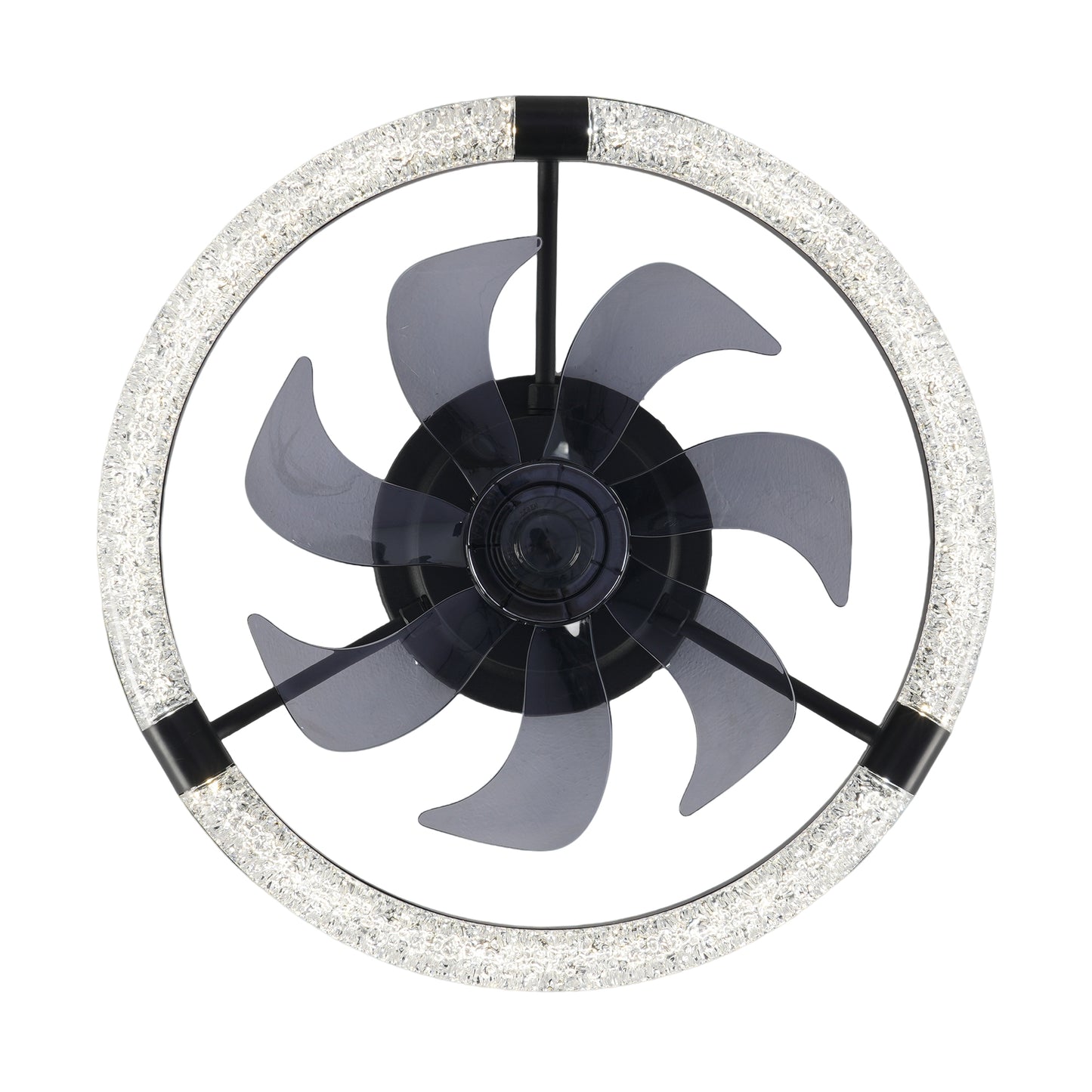 20" Matte Black Flush Mount Ceiling Fan with Dimmable LED - view 22