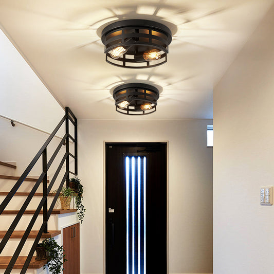 11" 2-Light Black Flush Mount Ceiling Light, Set of 2 - view 2