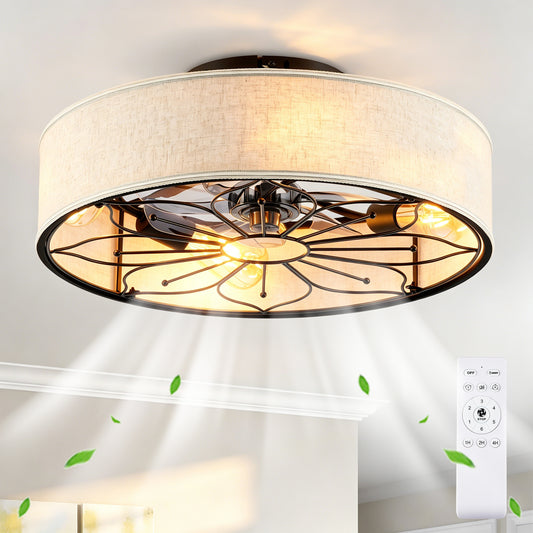 20" Lotus Fabric Bladeless Ceiling Fan with Remote - view 2