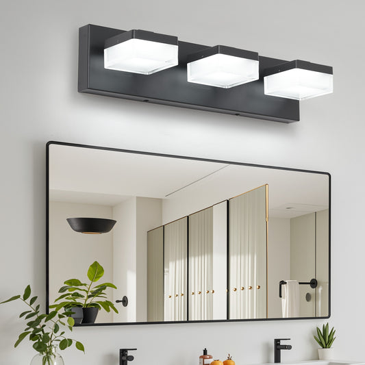 3-Light Matte Black Acrylic LED Vanity Light - view 2