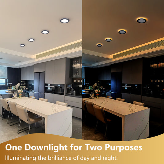 6" Black LED Recessed Ceiling Light, 12-Pack - view 2