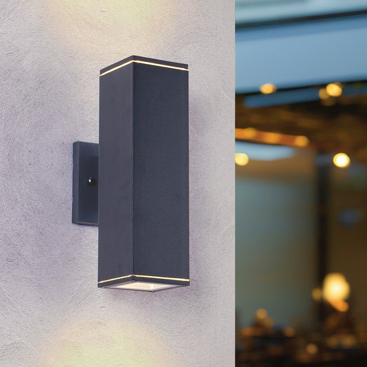 12" Black Up & Down Outdoor Wall Light, Set of 2 - view 2