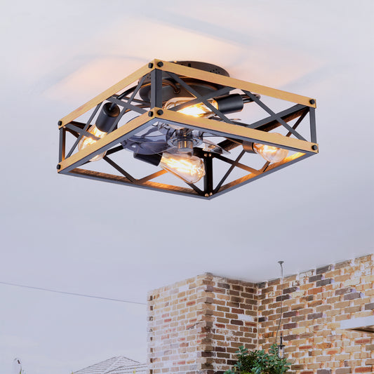 22.6" Bronze Flush Mount Ceiling Fan with Remote - view 2