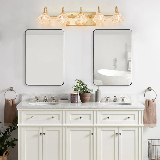29" 5-Light Gold Crystal Vanity Wall Light - view 2