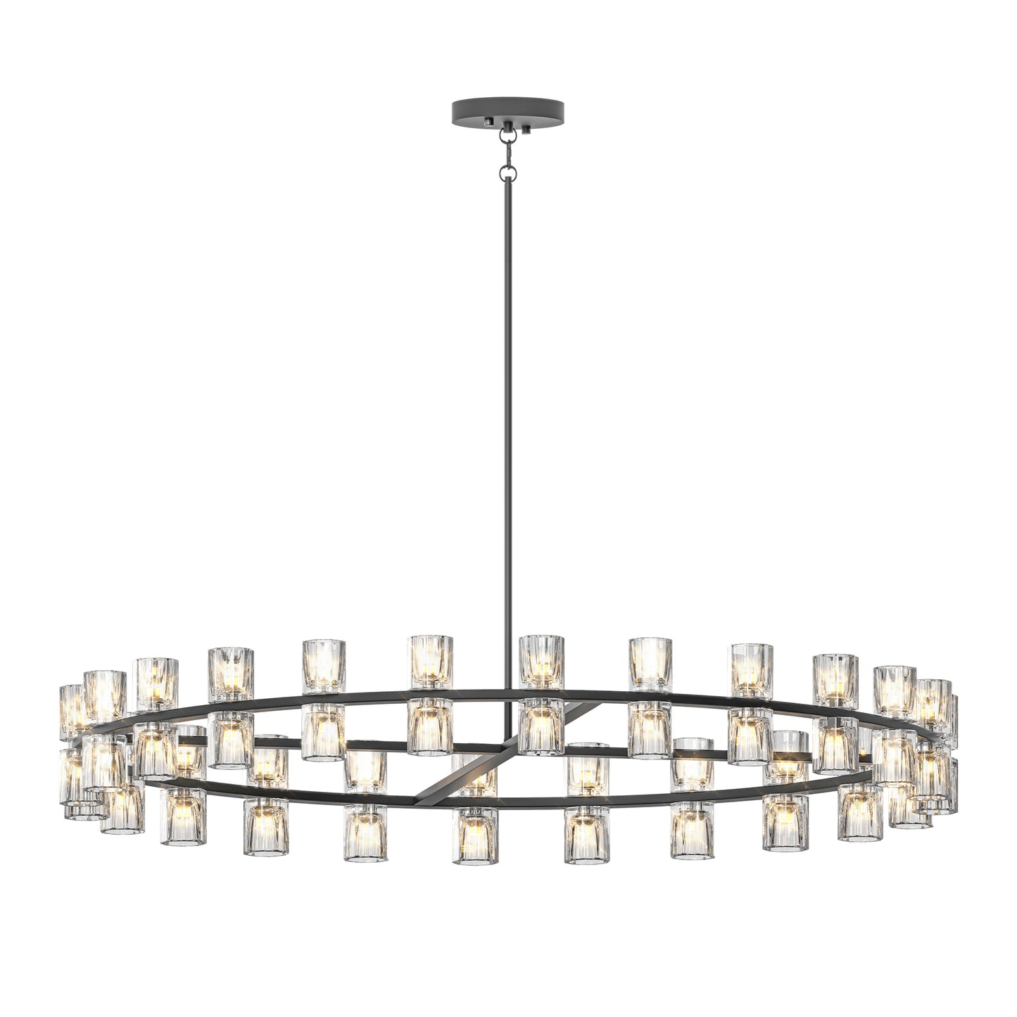 48" Modern Black Crystal LED Chandelier - view 8