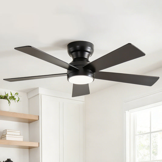 46" Matte Black Plywood Blade Ceiling Fan with Remote - view 2