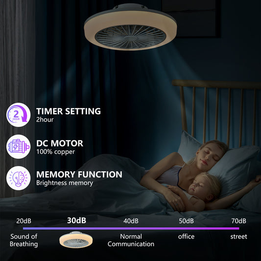 18" White Smart RGB Ceiling Fan with Remote - view 2