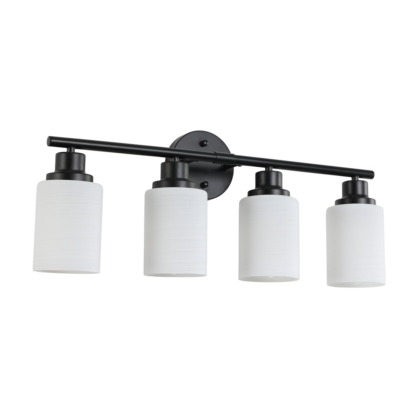 24" 4-Light Black Vanity Light with Frosted Glass - view 9