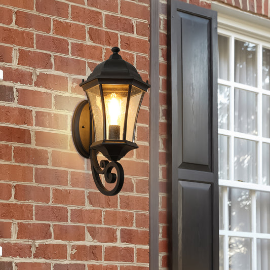 Vintage Black Metal Outdoor Wall Lantern - view 2