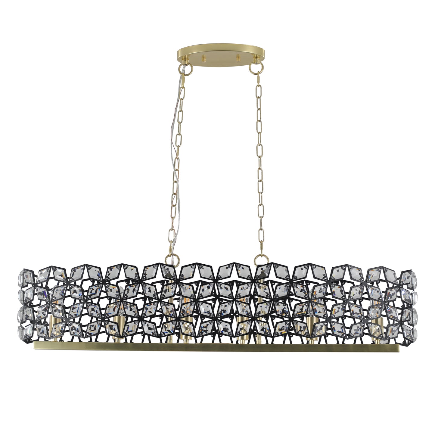 39" Black & Gold Geometric Crystal Chandelier - view 13