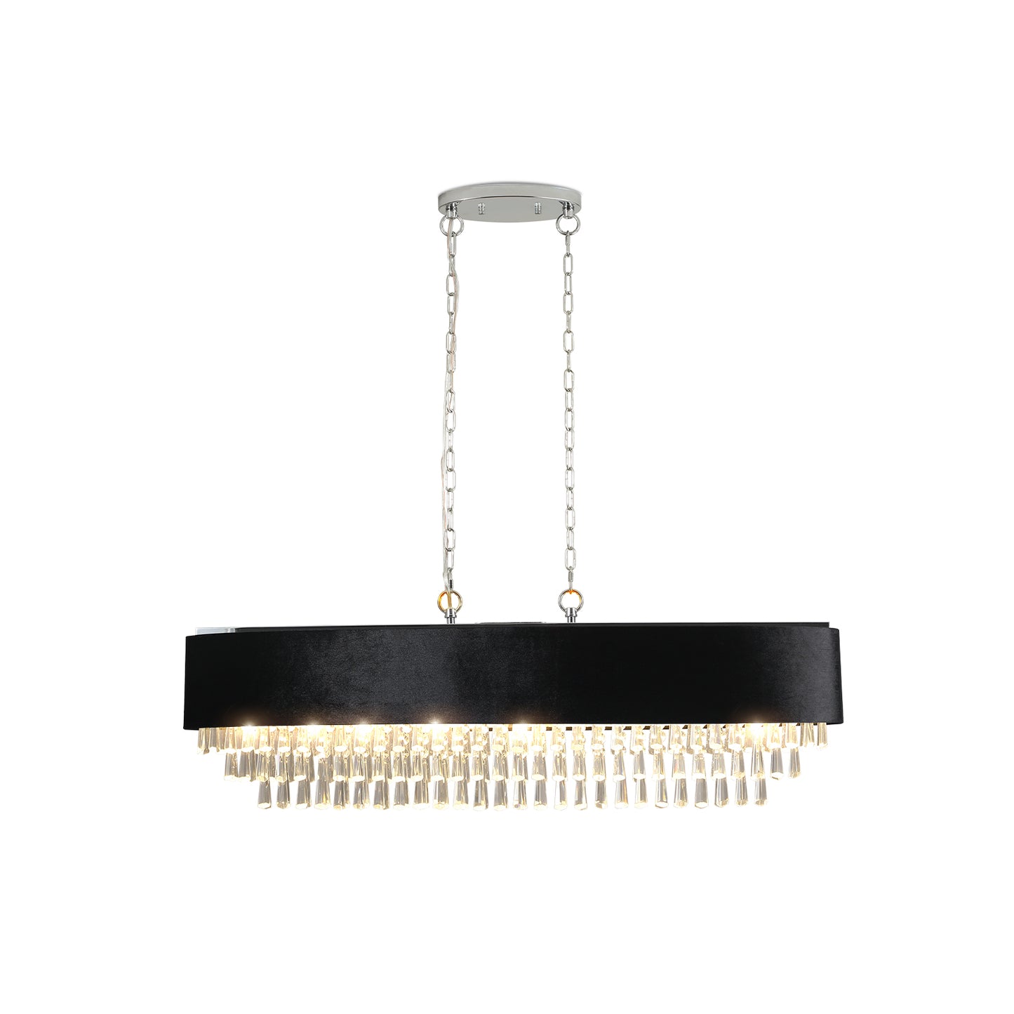 39" 8-Light Crystal Chandelier with Black Velvet Shade - view 10