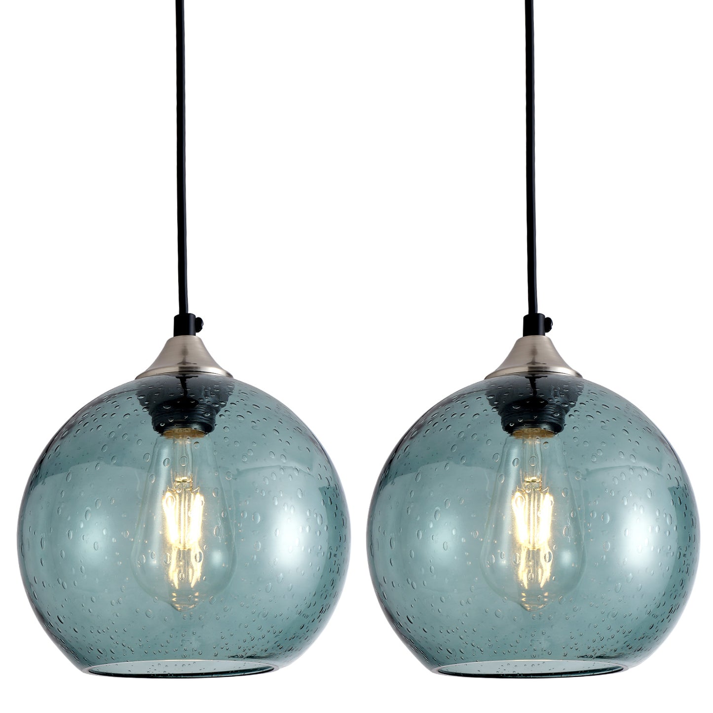7.9" Green Glass Globe Pendant Light, Set of 2 - view 9