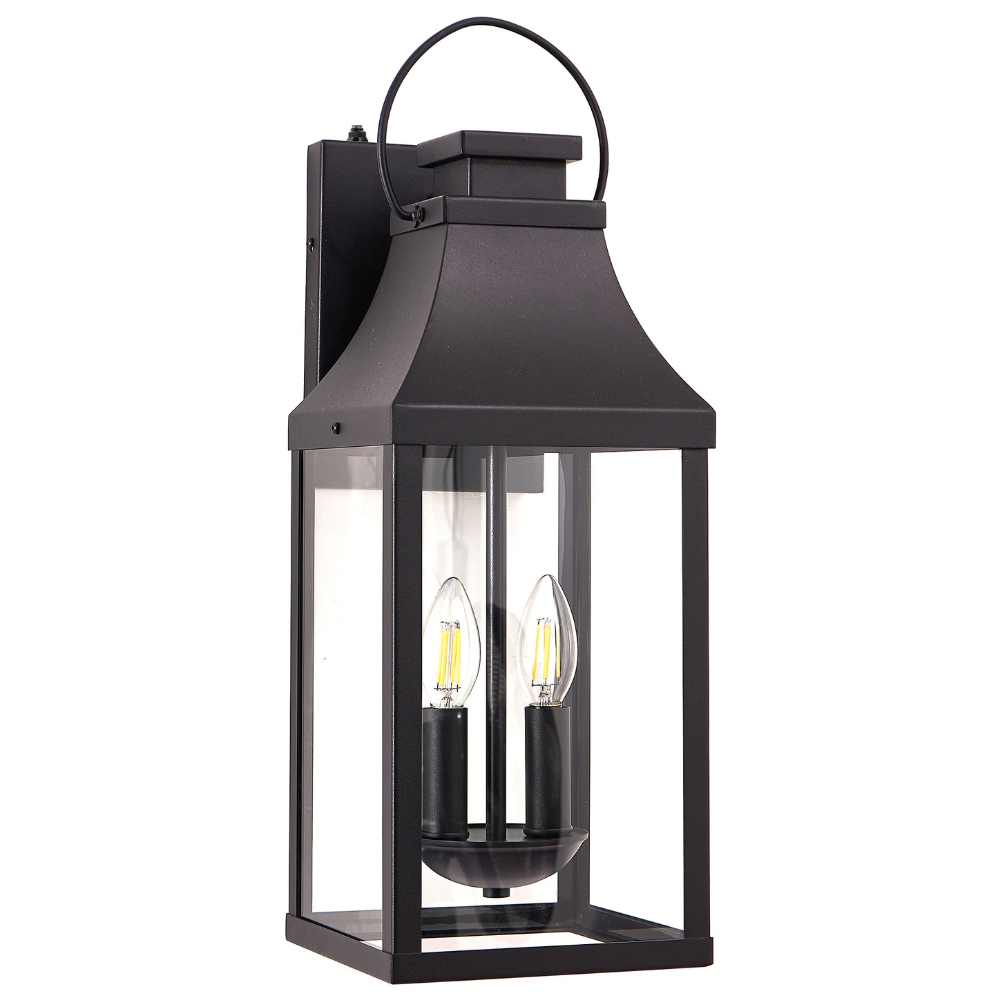 20" 2-Light Black Dusk to Dawn Outdoor Wall Light - view 9