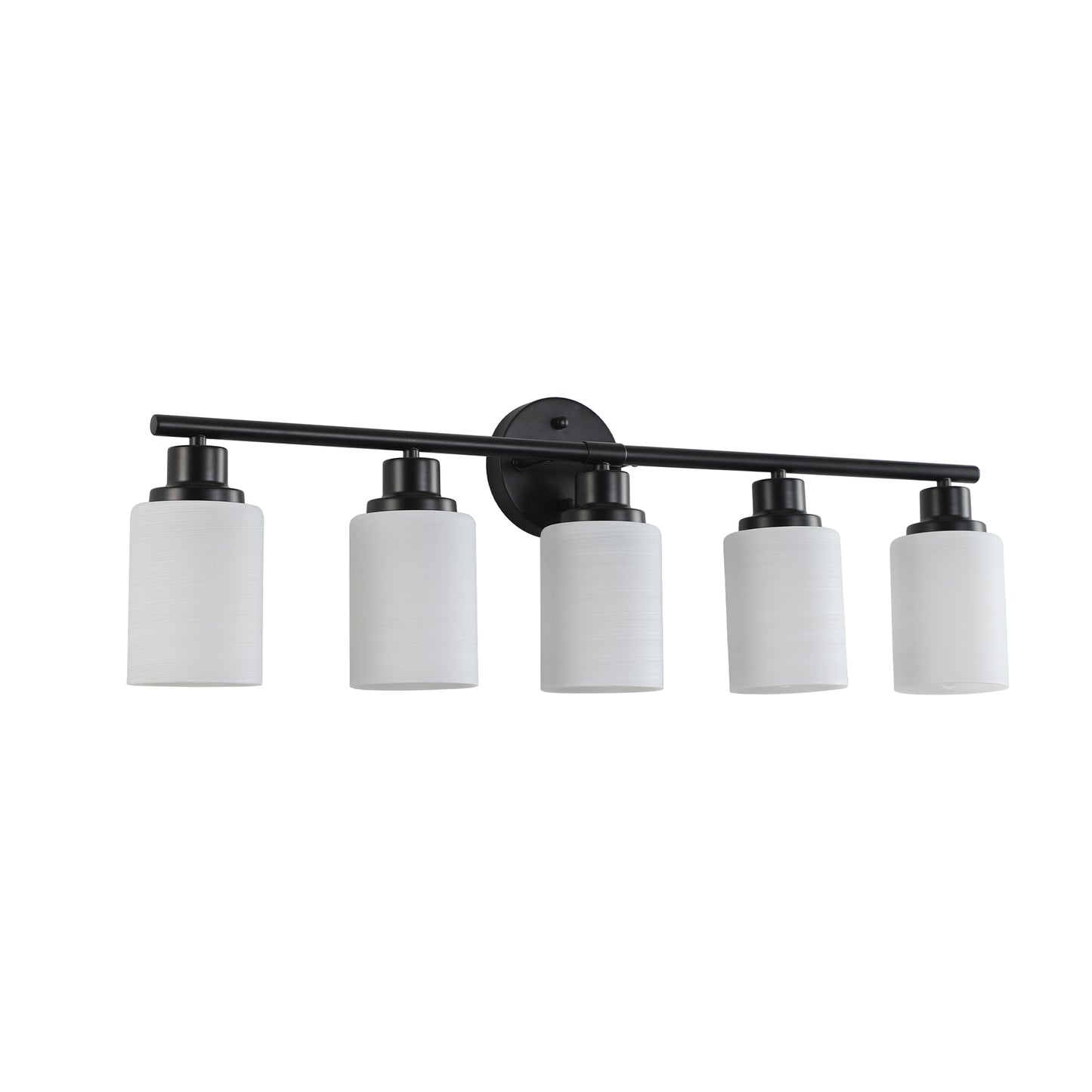 31" 5-Light Black Vanity Light with Frosted Glass - view 8