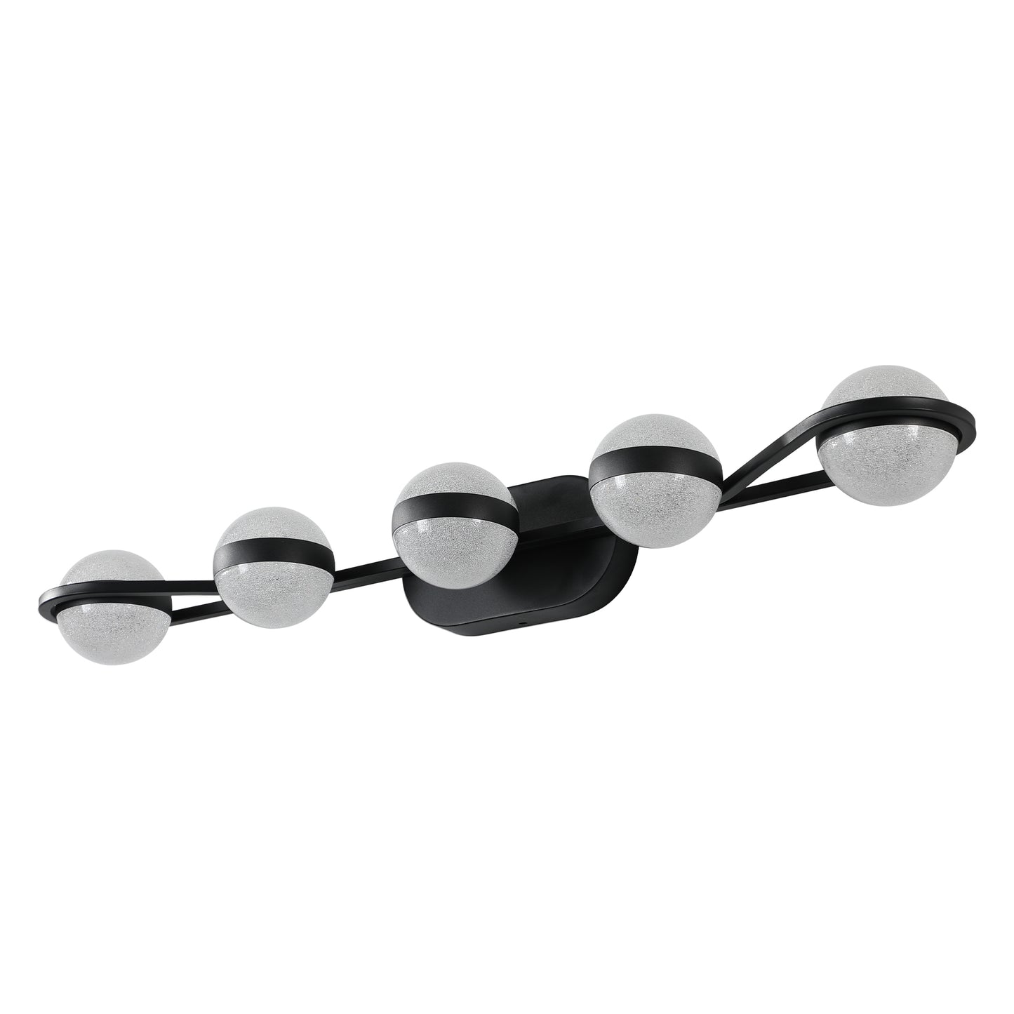 5-Light Black Vanity Light with Frosted Glass Shades - view 9