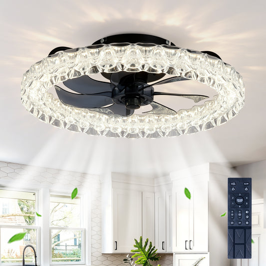 Matte Black Galaxy Ceiling Fan with Dimmable LED - view 2