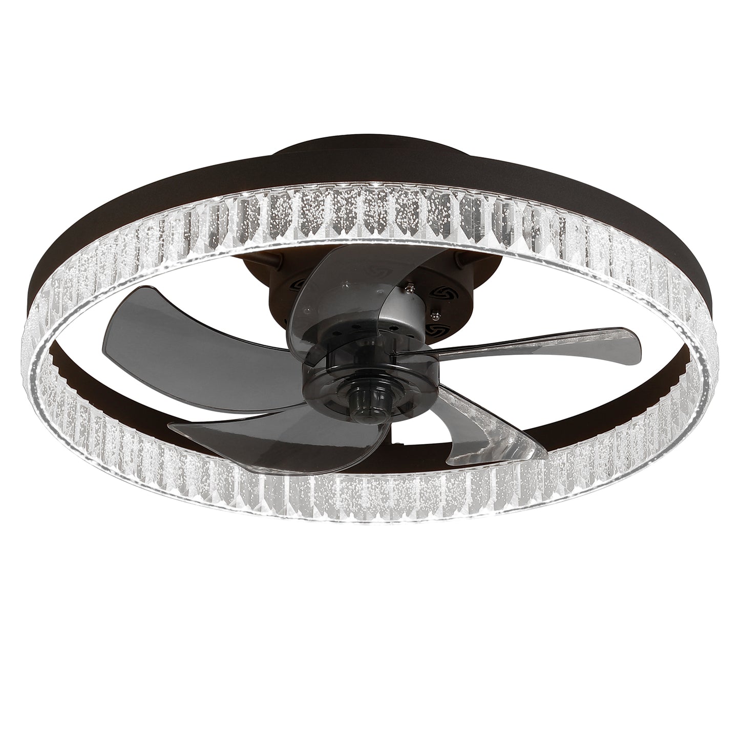 Brown Round Ceiling Fan with Dimmable LED & Remote - view 9