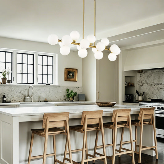 16-Light Gold and Opal Farmhouse Pendant Light - view 2
