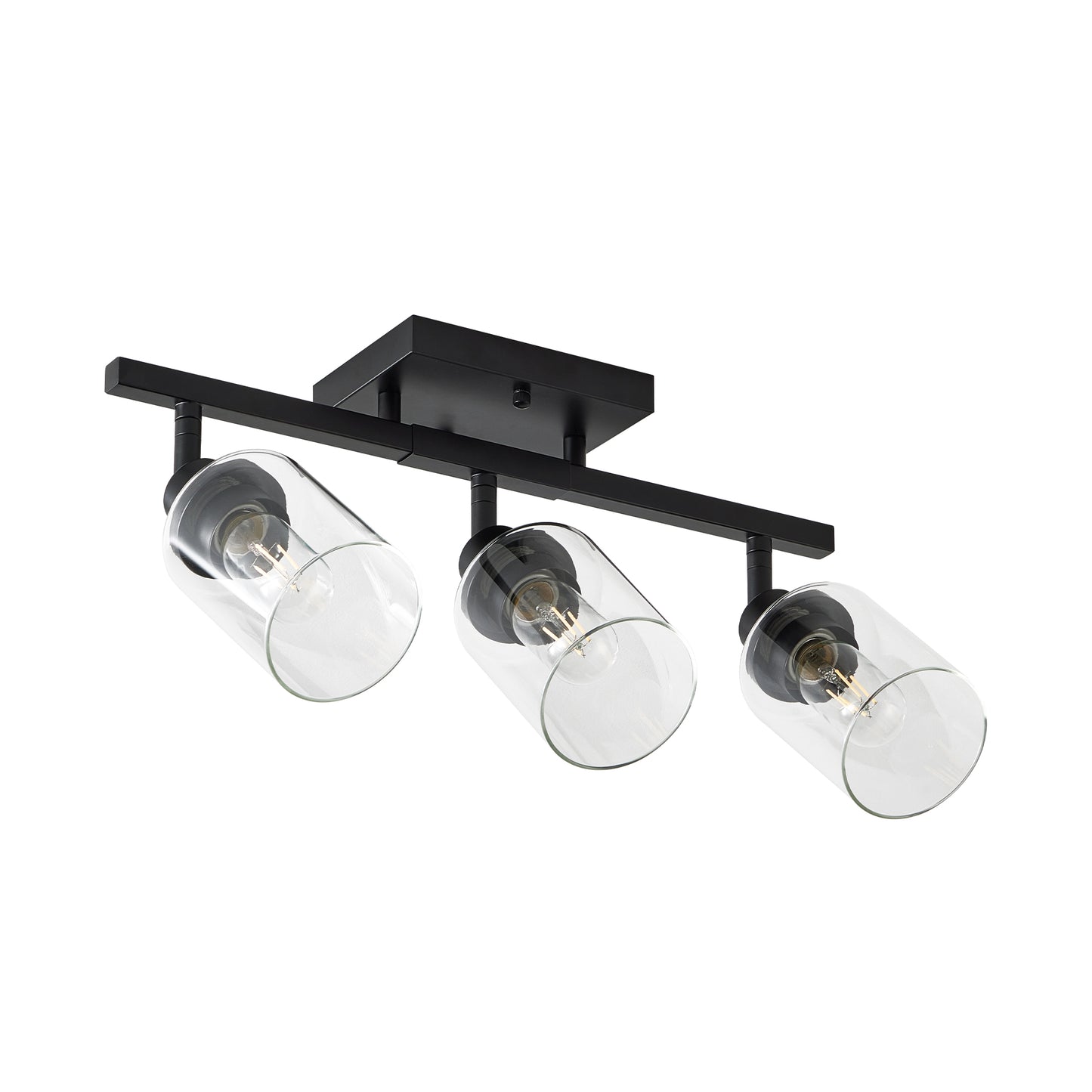 3-Light Black Semi Flush Mount Ceiling Light with Clear Glass - view 9