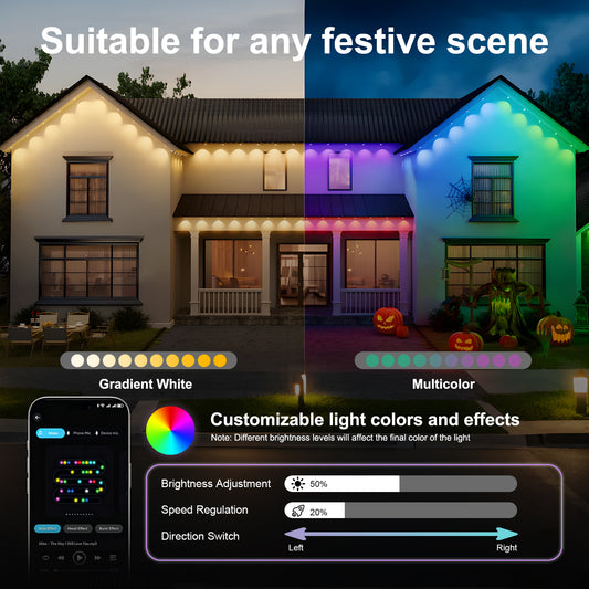 100ft Smart RGB Outdoor String Lights with Remote - view 2