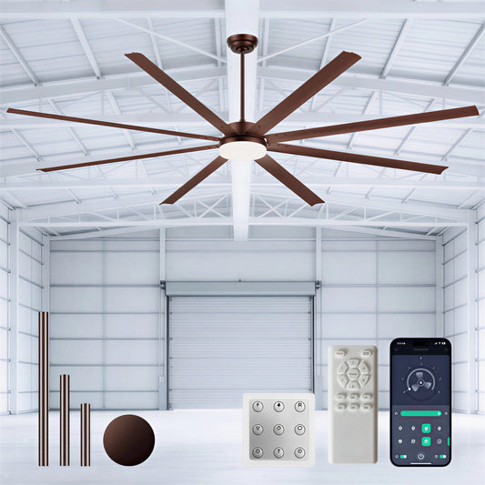 96" Coffee Industrial Ceiling Fan with Remote - view 2