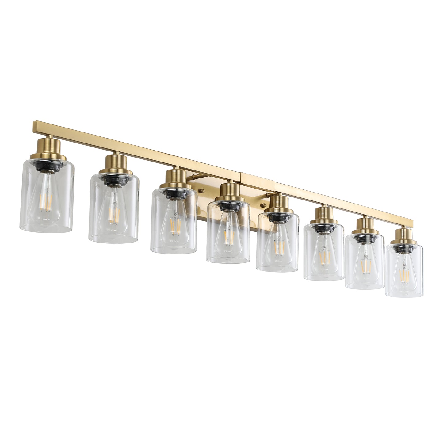 51" 8-Light Gold Vanity Light with Clear Glass - view 10
