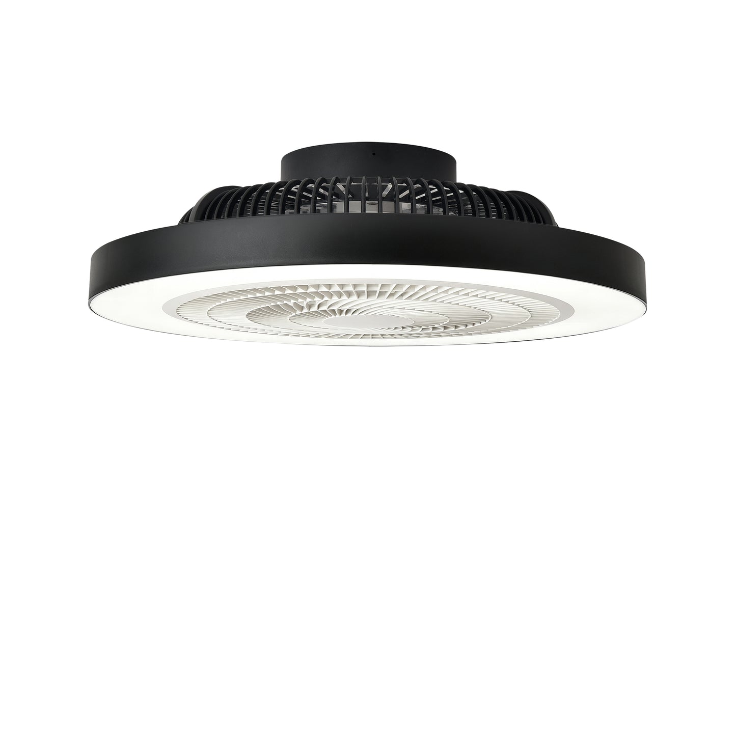 Matte Black Flush Mount Ceiling Fan with Dimmable LED - view 19