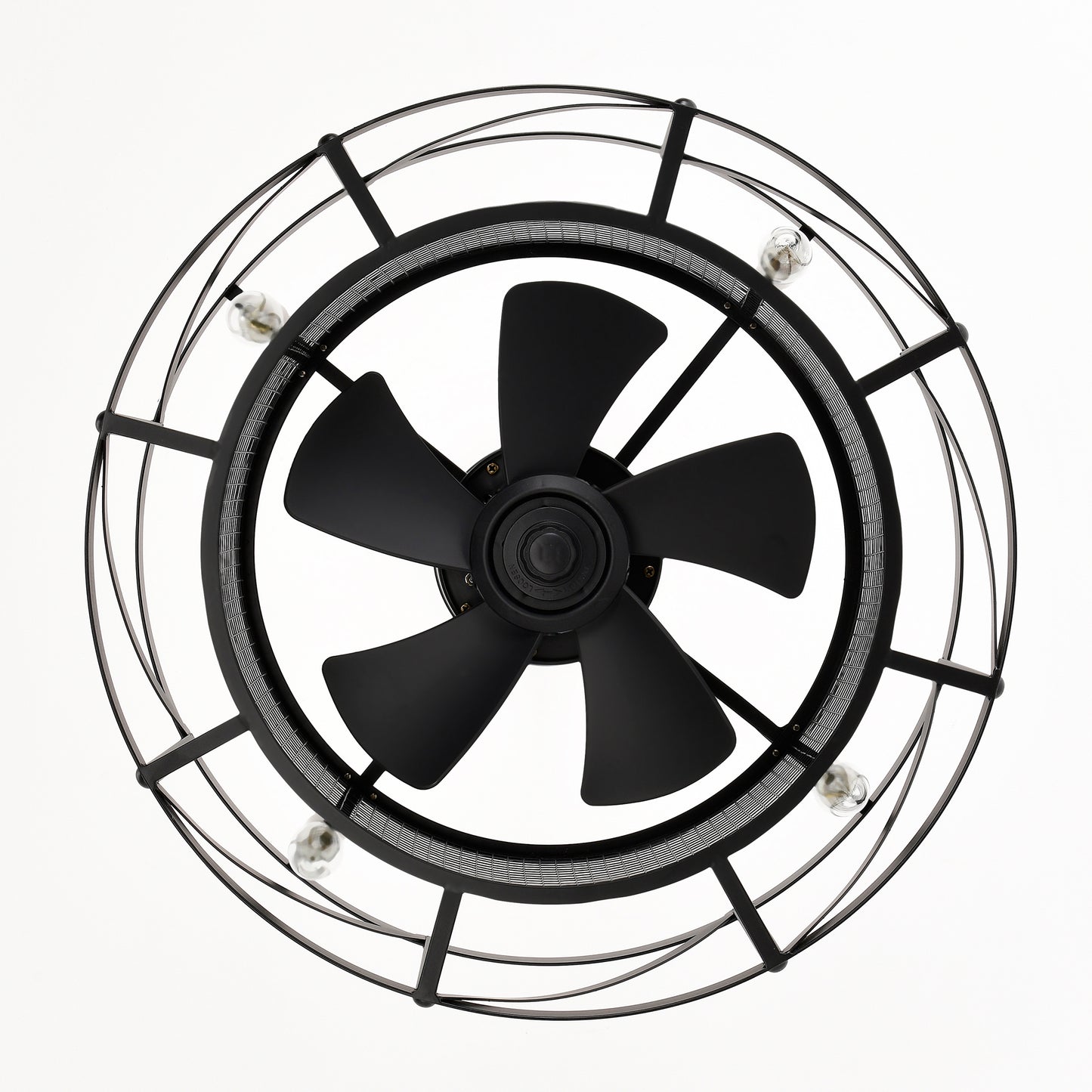 20" Matte Black Industrial Ceiling Fan with Remote - view 17