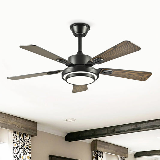 42" Matte Black Ceiling Fan with Dimmable LED Light - view 2
