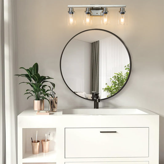 24" 4-Light Brushed Nickel Vanity Light with Clear Glass - view 2