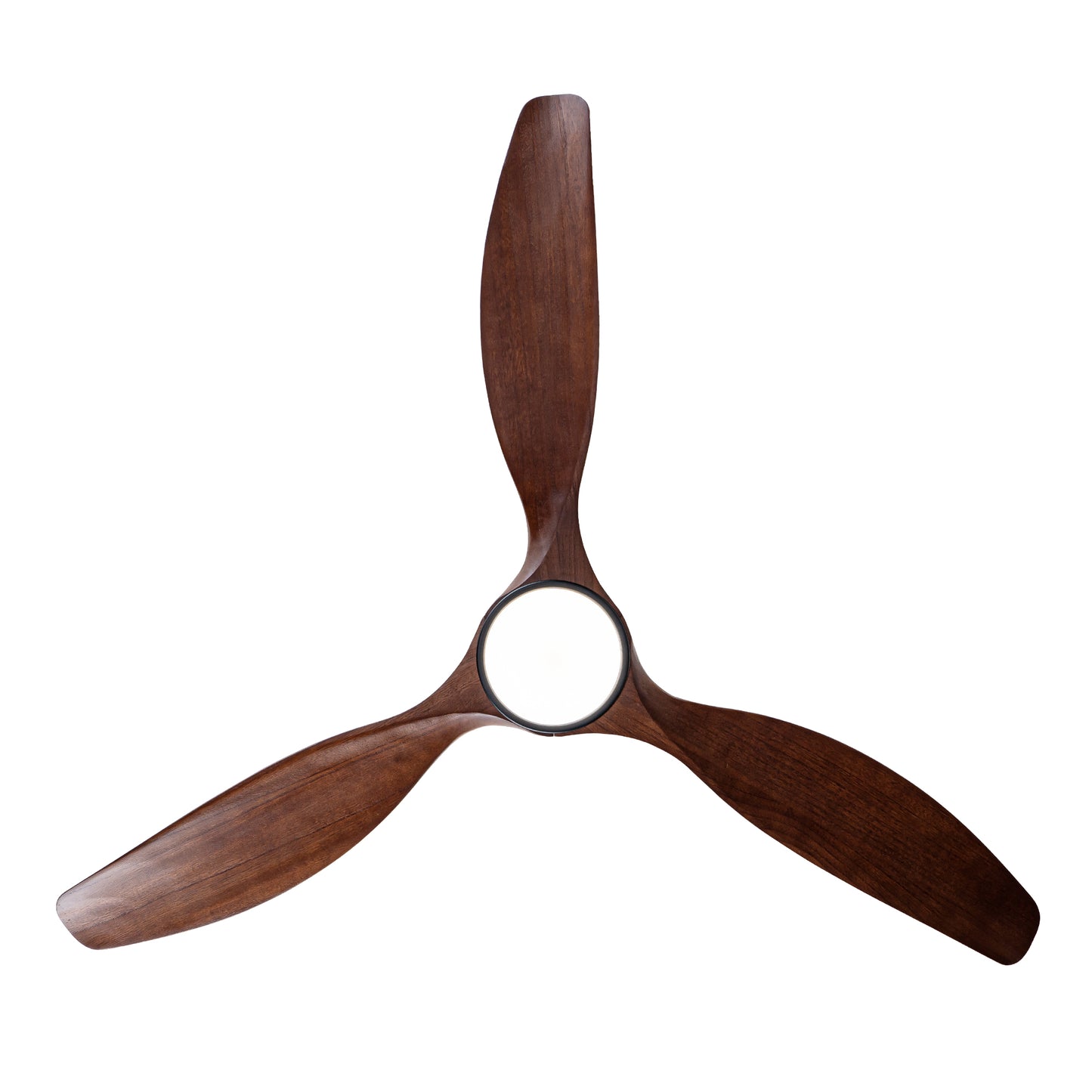 52" Matte Black Flush Mount Wood Ceiling Fan with Remote - view 19