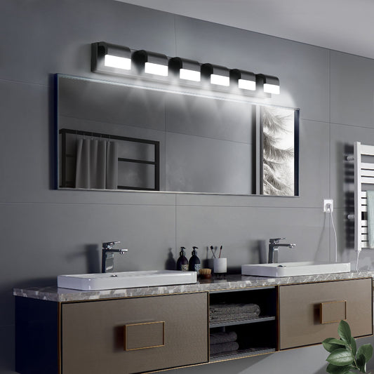 6-Light Black LED Vanity Wall Light - view 2