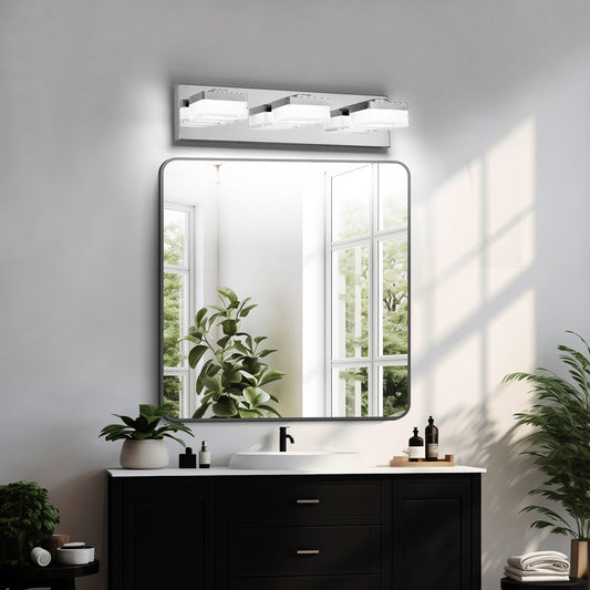 3-Light Modern Chrome LED Vanity Wall Light - view 2