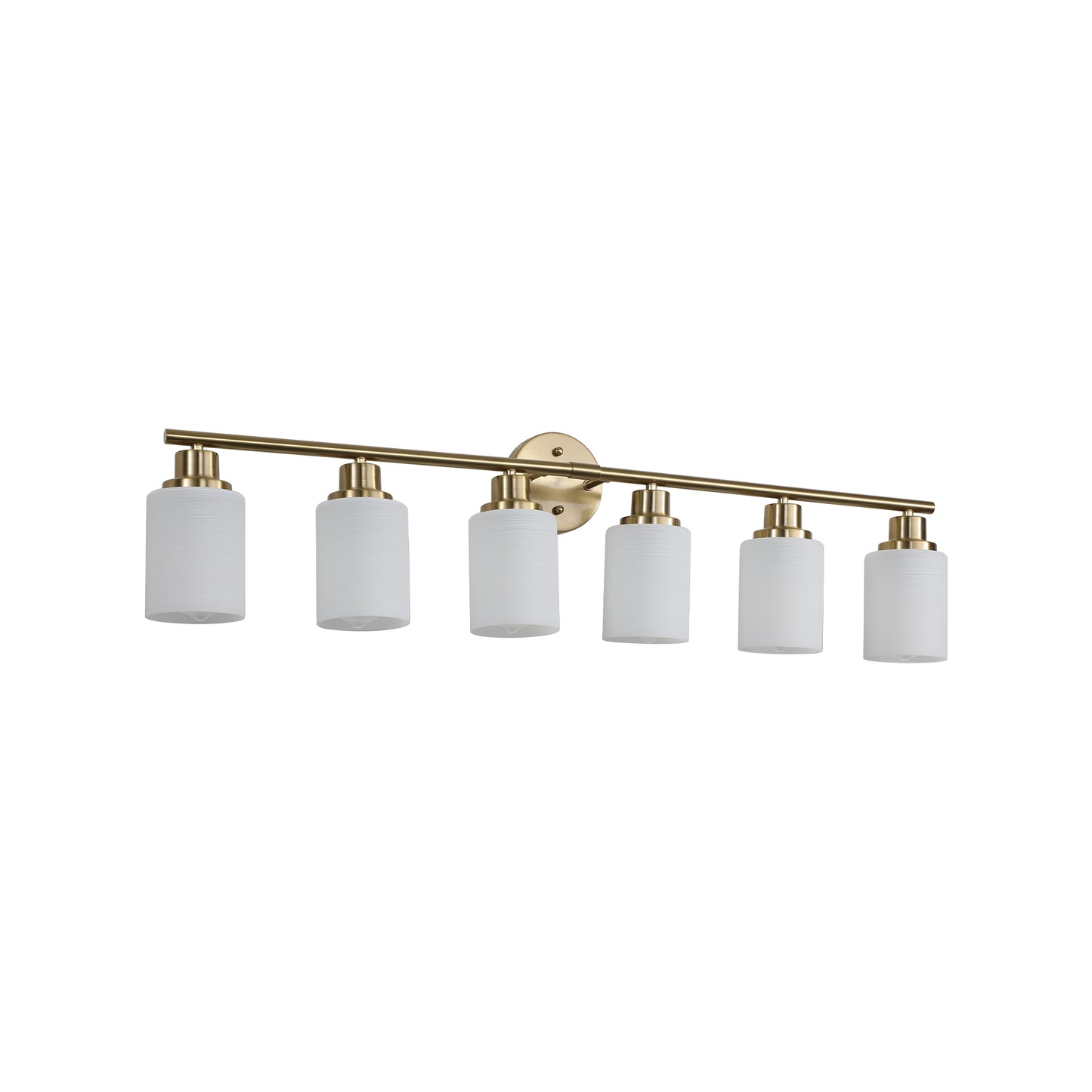 39" 6-Light Gold Vanity Wall Light with Frosted Glass - view 10