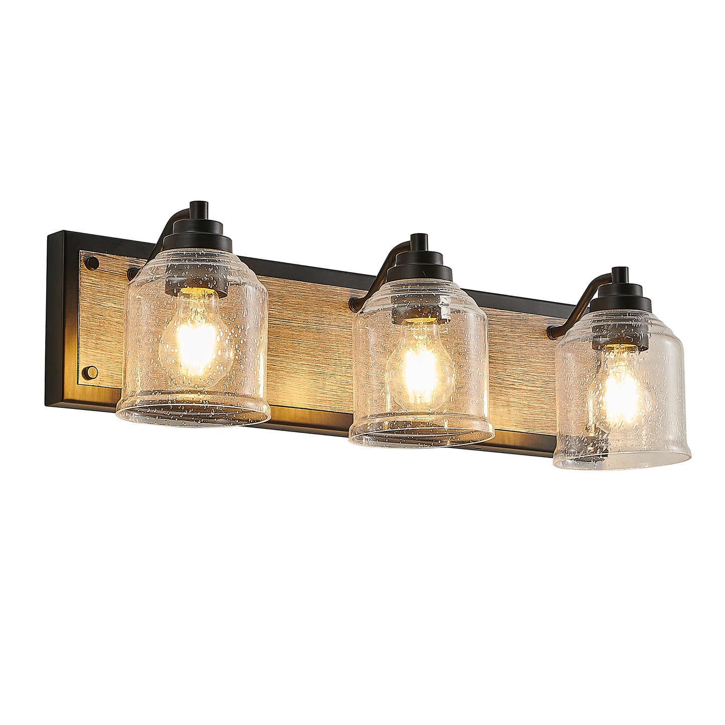 23" 3-Light Farmhouse Vanity Light with Seeded Glass - view 11