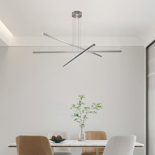 48" Chrome Geometric 3-Arm LED Chandelier - view 2