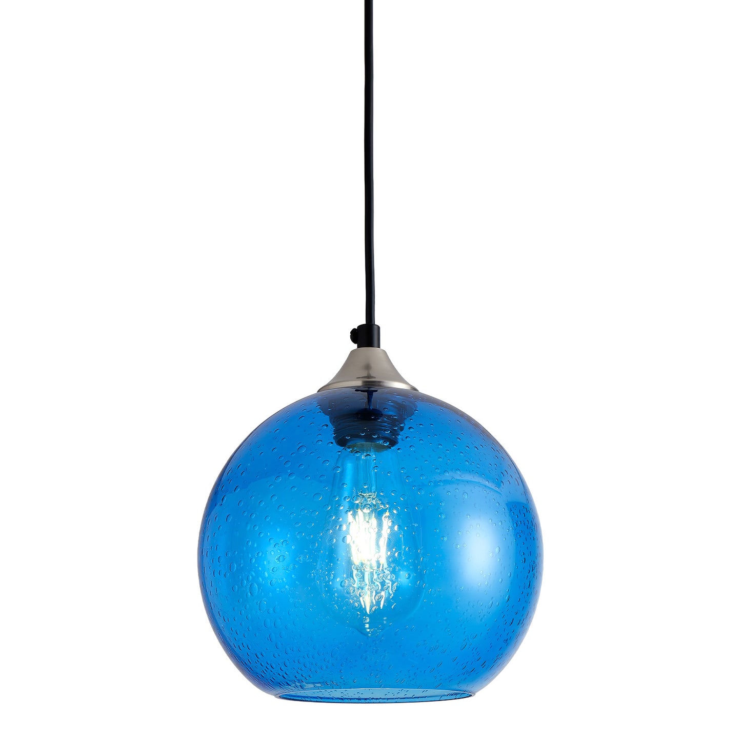 7.9" Light Blue Glass Globe Pendant Light - view 9