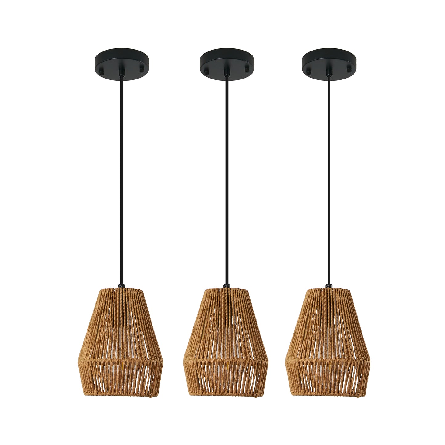 7" Hemp Rope Farmhouse Pendant Light, Set of 3 - view 14