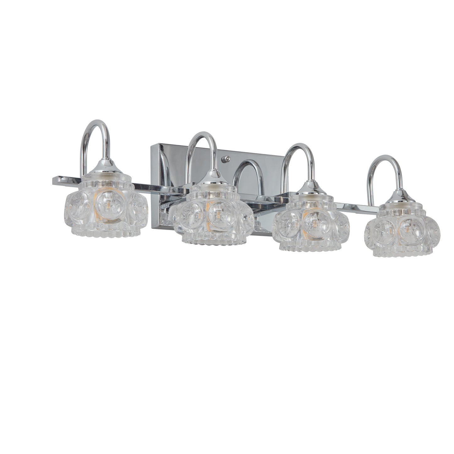 23" 4-Light Nickel Vintage Crystal Vanity Light - view 8