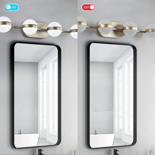 43" 6-Light Gold LED Vanity Light with Crystal Sand Shades - view 2
