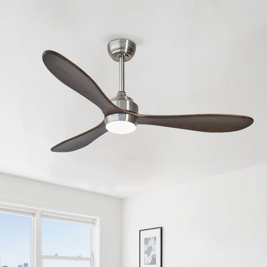 52" Nickel Solid Wood Ceiling Fan with Remote - view 2