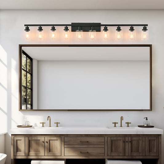 65" 10-Light Matte Black Vanity Light - view 2
