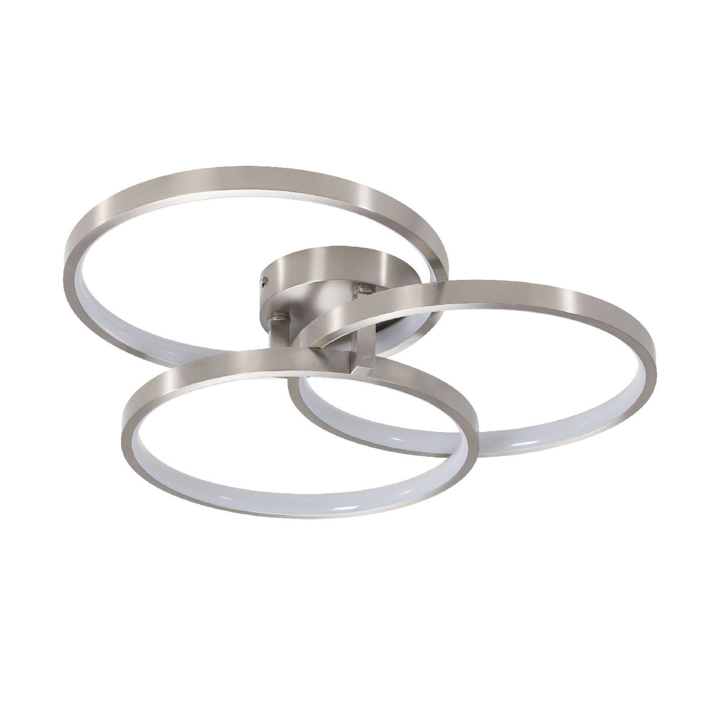 20" Brushed Nickel 3-Ring LED Flush Mount Ceiling Light - view 9