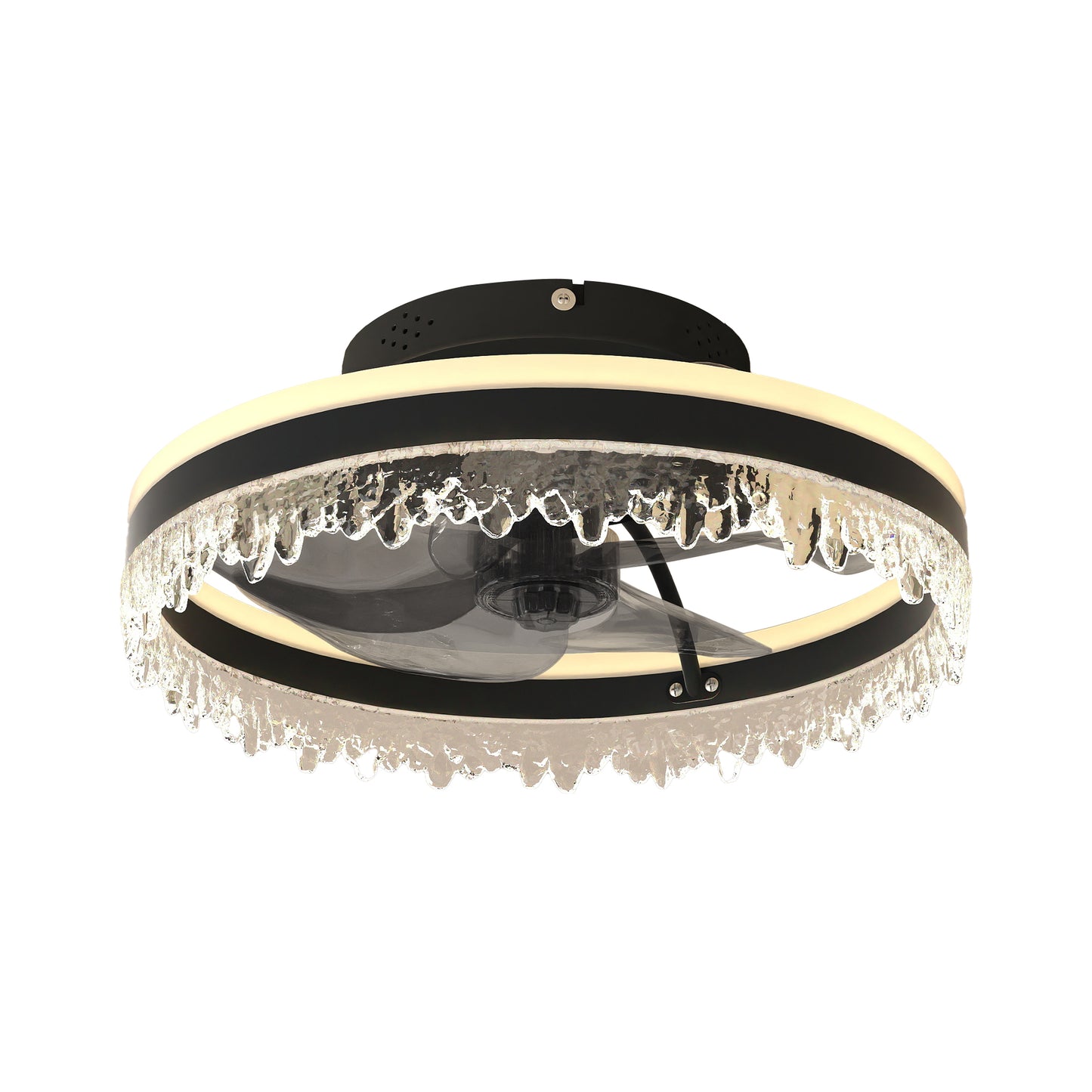 16" Black Crystal Ceiling Fan with Dimmable LED - view 9