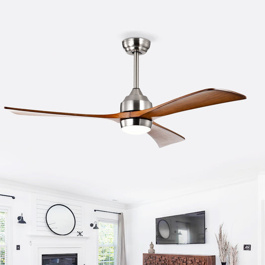 52" Satin Nickel Solid Wood Ceiling Fan with Remote - view 2
