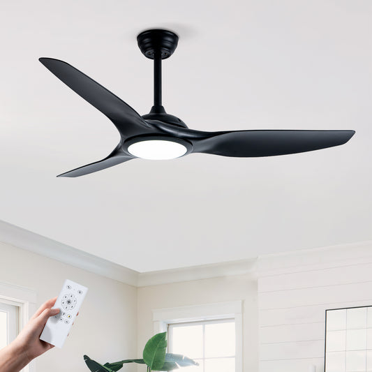 52" Matte Black Ceiling Fan with LED Light - view 2