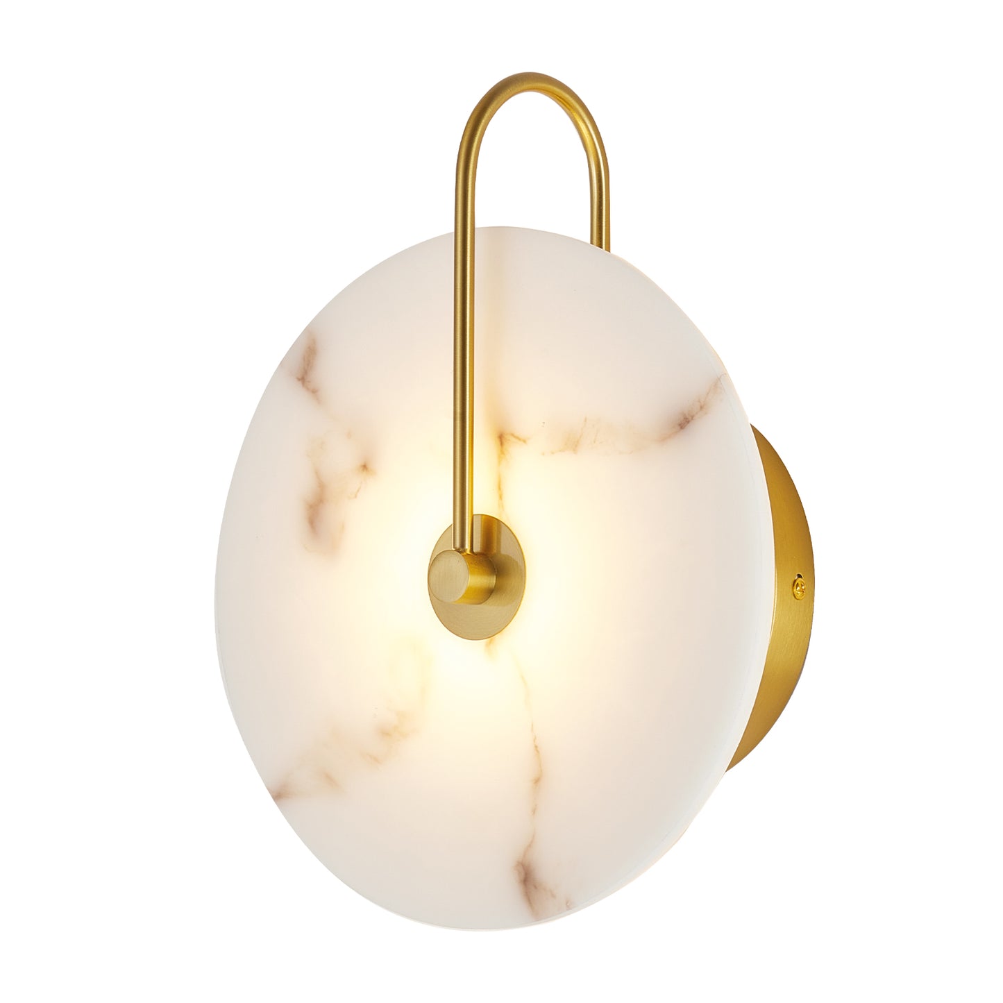 9.8" Gold Round Alabaster LED Wall Sconce - view 8