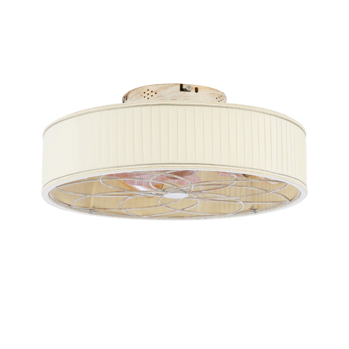 20" Matte White Fabric Farmhouse Bladeless Ceiling Fan - view 24