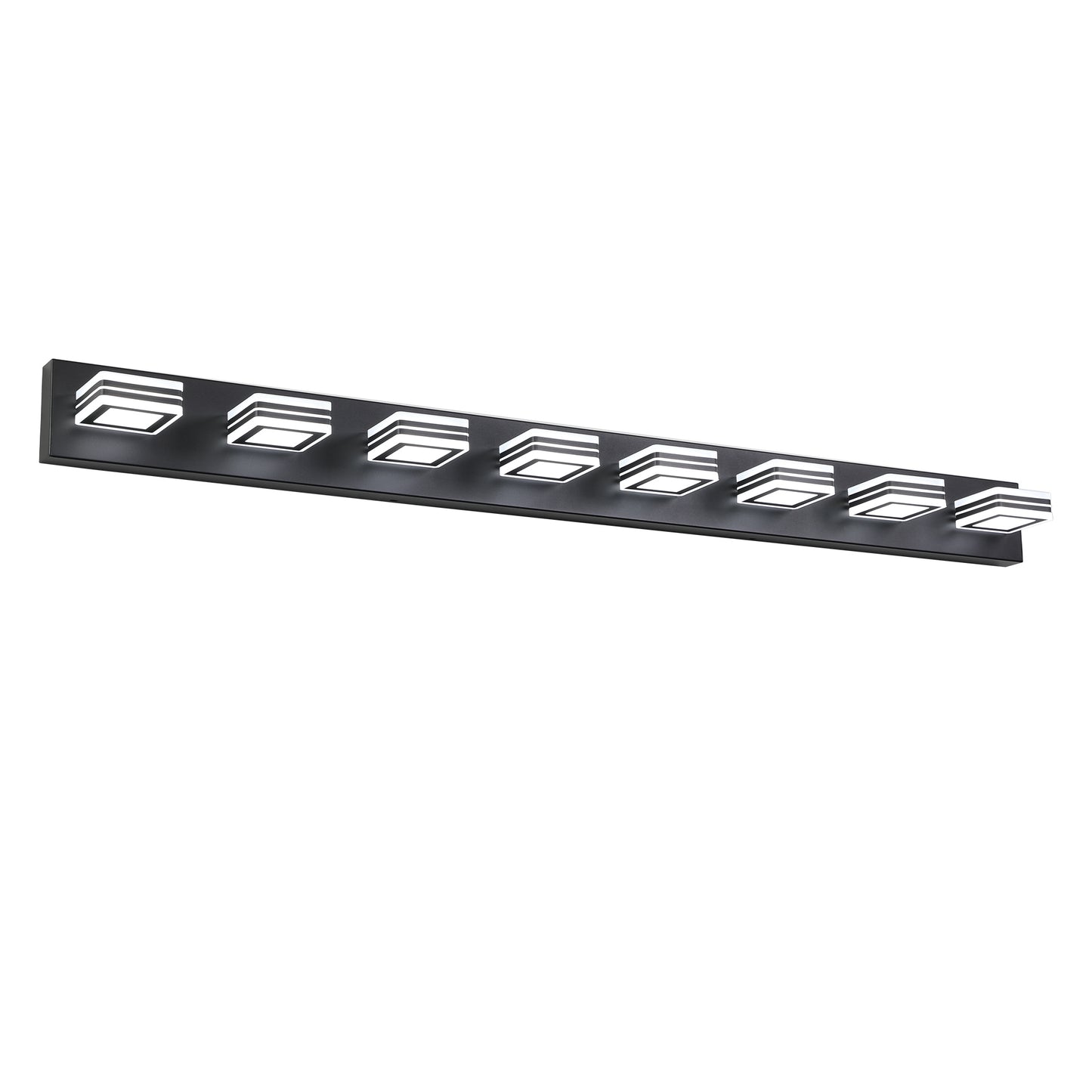 52" 8-Light Black Vanity Light with Dimmable LED - view 9