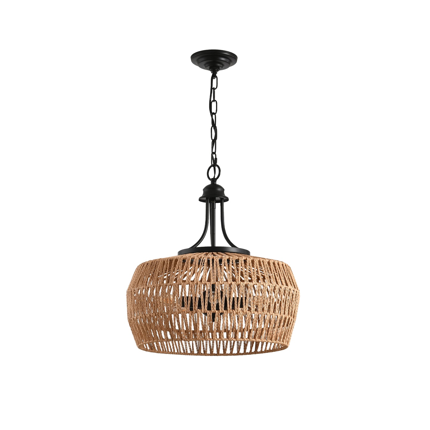 19" Hand-Woven Boho Hemp Rope Pendant Light - view 11